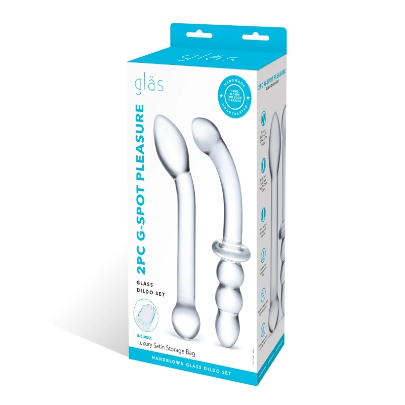 Gläs 2PC G-Spot Pleasure Glass Dildo Set