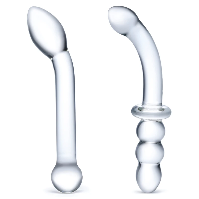 Gläs 2PC G-Spot Pleasure Glass Dildo Set