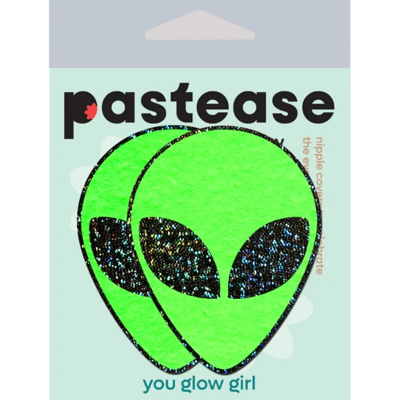 pastease Alien: Neon/Glow &amp; Glitter Eyes Nipple Pasties