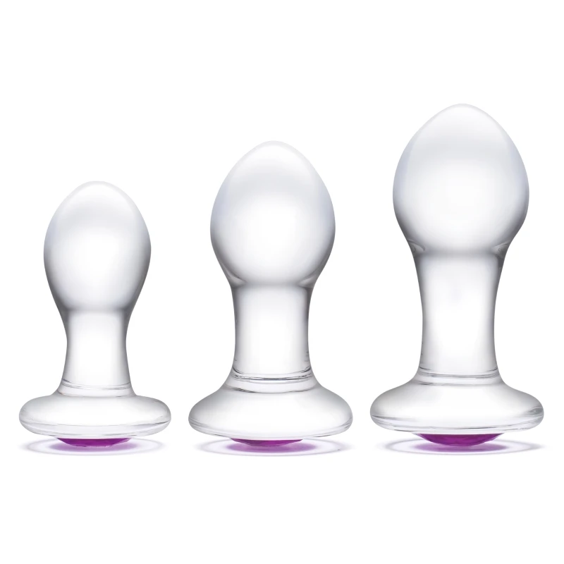 Gläs 3pC Bling Bling 3Inch 3.5 Inch and 4 Inch Glass Anal Training Kit