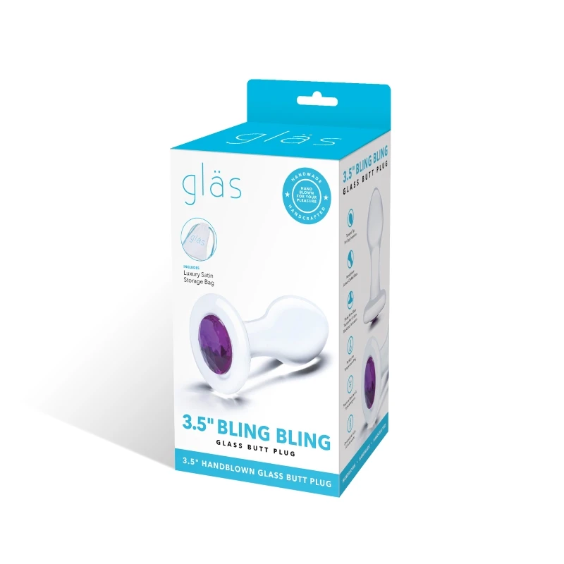 Gläs 3.5 Inch Bling Bling Glass Butt Plug