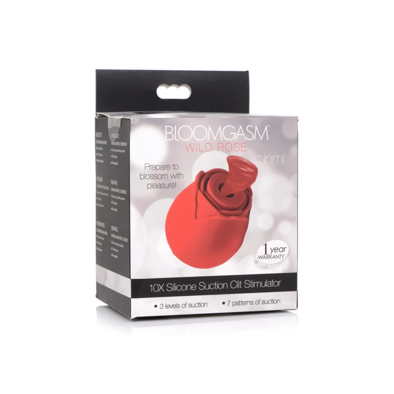 XR Brands Bloomgasm Wild Rose 10X Silicone Suction Clit Stimulator