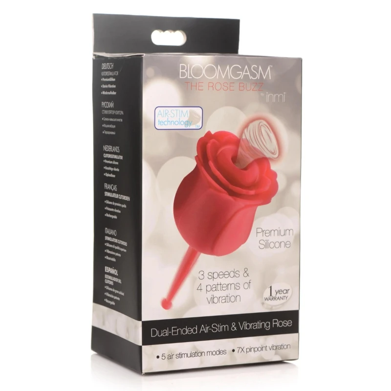 XR Brands Bloomgasm Rose Buzz 7X Silicone Clit Stimulator and Vibrator