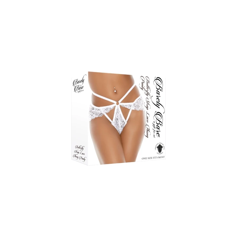 Barely Bare Butterfly Strap Lace Thong Panty