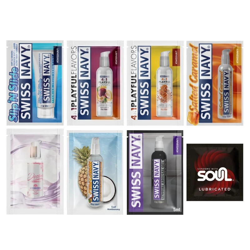 Condoms + Flavored & Water Based Lubricants Sample Set