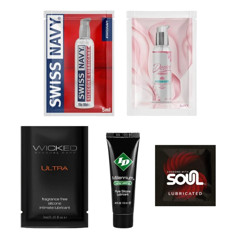 Condoms + Silicone Based Lubricants Sample Set