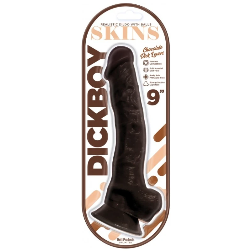 Hott Products Dickboy Skins Realistic Dildo With Balls 9"