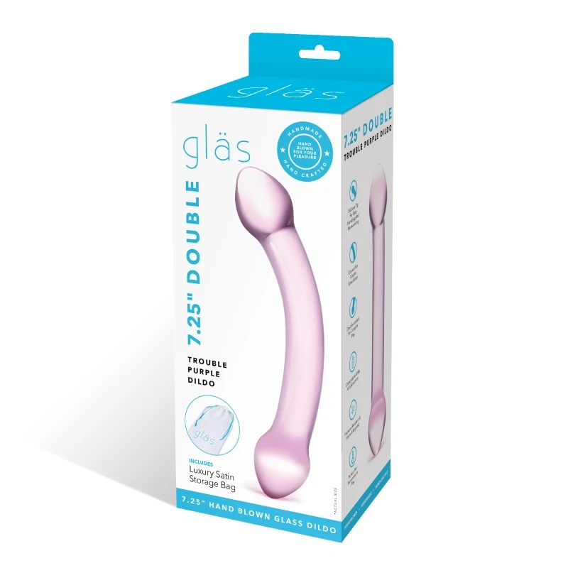 Gläs 7.25 Inch Double Trouble Purple Dildo