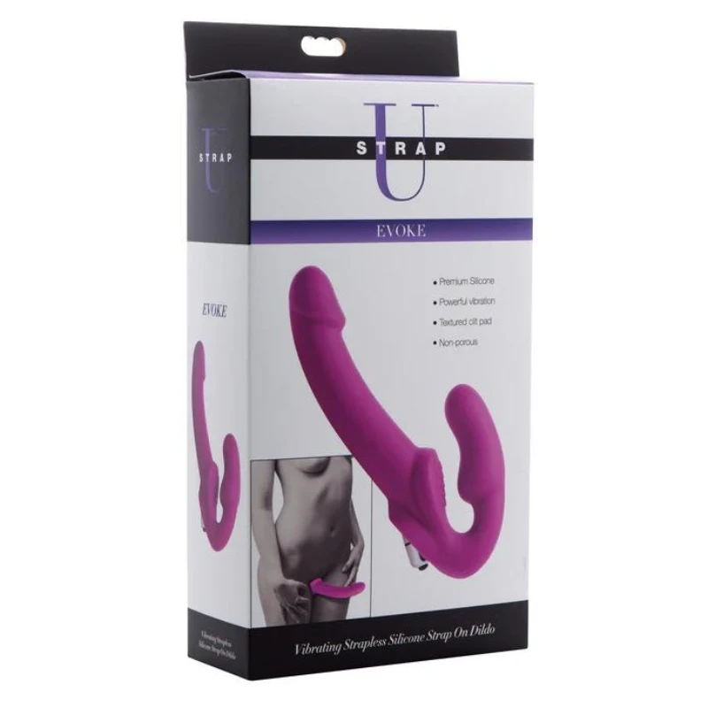 XR Brands Strap U Evoke Vibrating Strapless Strap-On Dildo