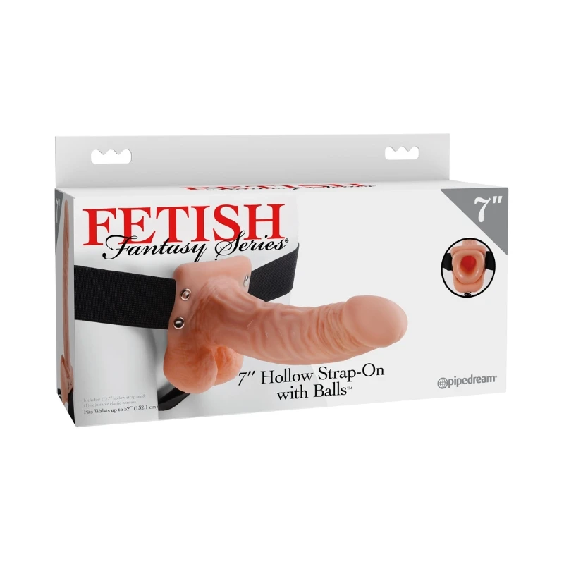 pipedream Fetish Fantasy Series Hollow Strap-On 7" Dildo With Balls