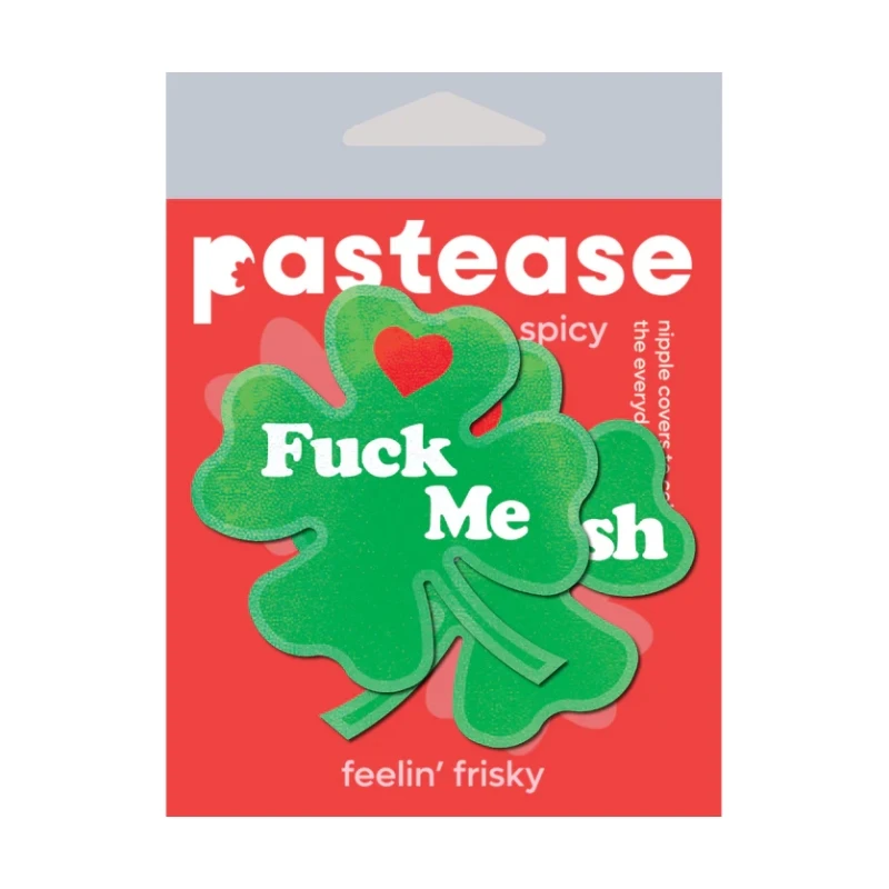 pastease Four Leaf Clover: 'Fuck Me, I'm Irish' Shamrock Nipple Pasties