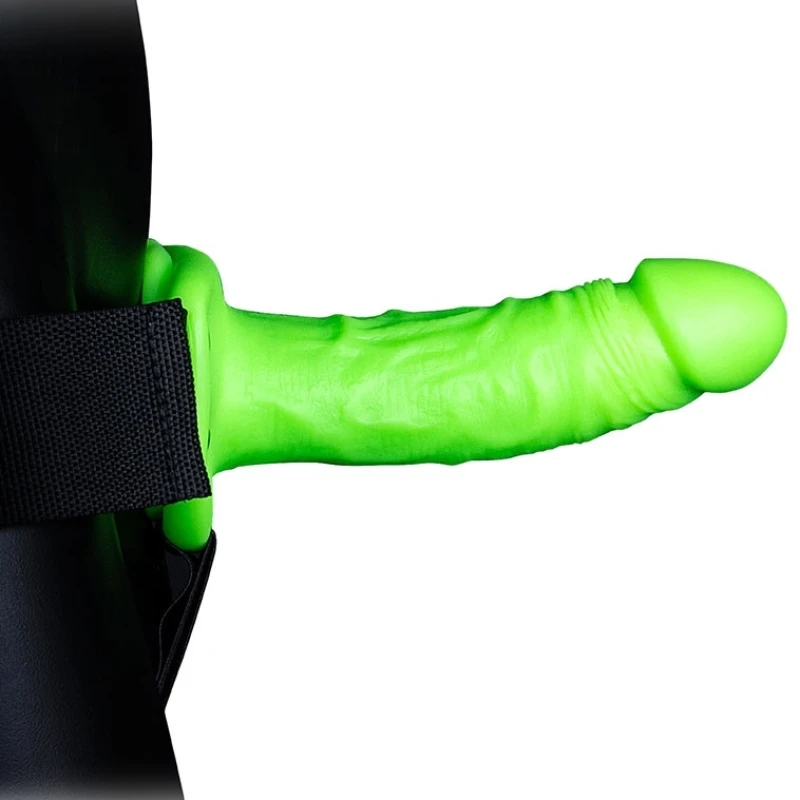 SHOTS Ouch! Glow in The Dark Realistic 6 Inch Hollow Strap-On