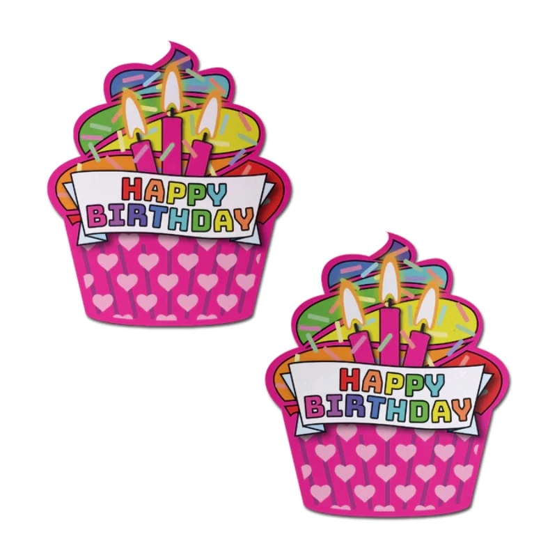 pastease Cupcake Glitter Happy Birthday Nipple Pasties