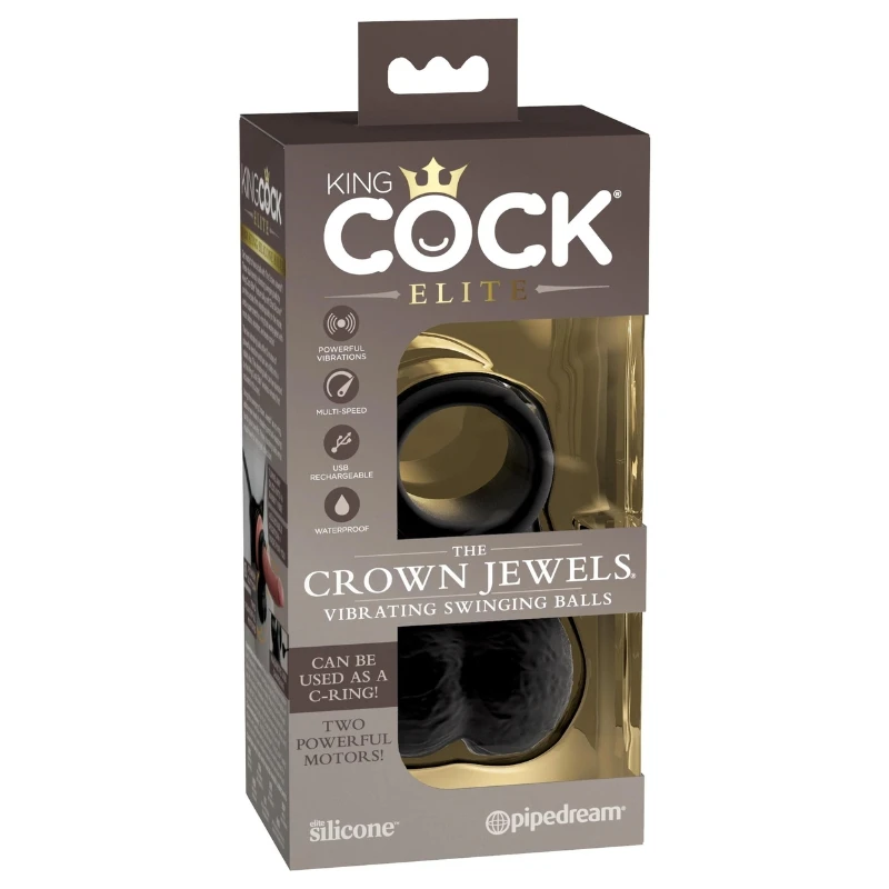 pipedream King Cock Elite The Crown Jewels Vibrating Swinging Balls