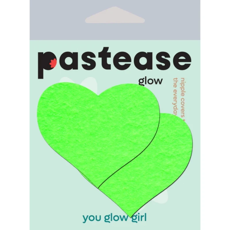 pastease Love: Glow in The Dark Heart Nipple Pasties