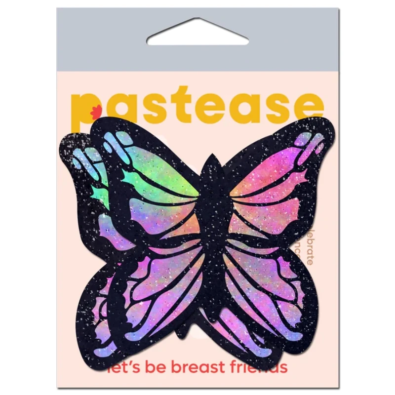 pastease Monarch: Glitter Pastel Rainbow Butterfly Nipple Pasties