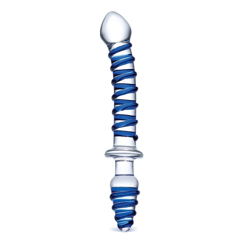 Gläs 10 Inch Mr. Swirly Double Ended Glass Dildo And Butt Plug