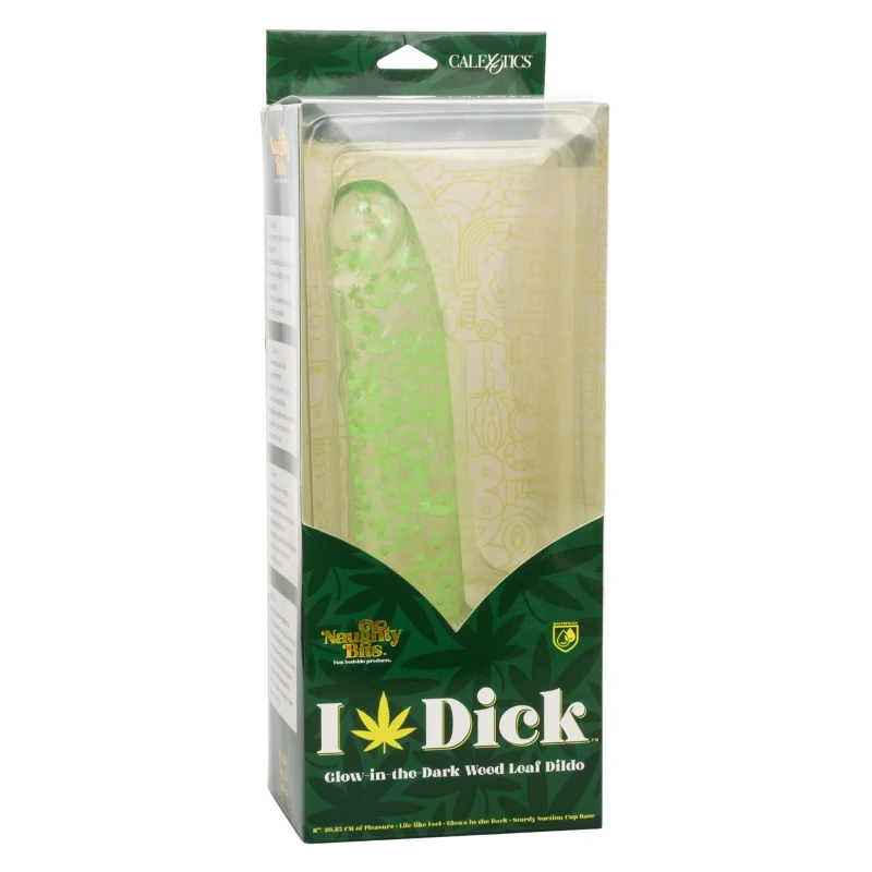 CalExotics Naughty Bits I Leaf Dick Glow-In-The-Dark Weed Leaf Dildo