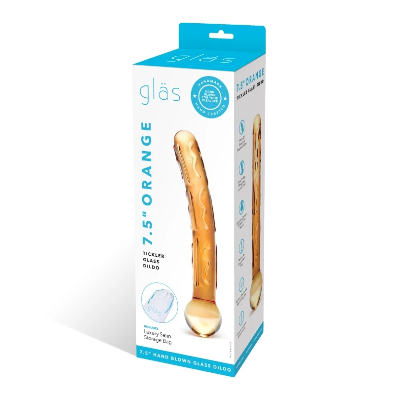 Gläs 7.5 Inch Orange Tickler Glass Dildo