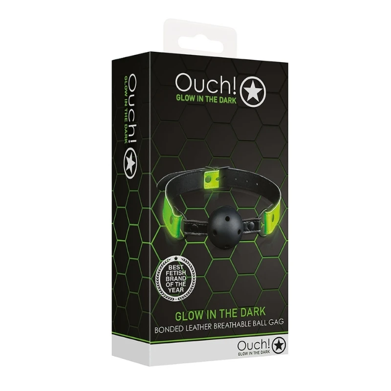 SHOTS Ouch! Glow in The Dark Breathable Ball Gag