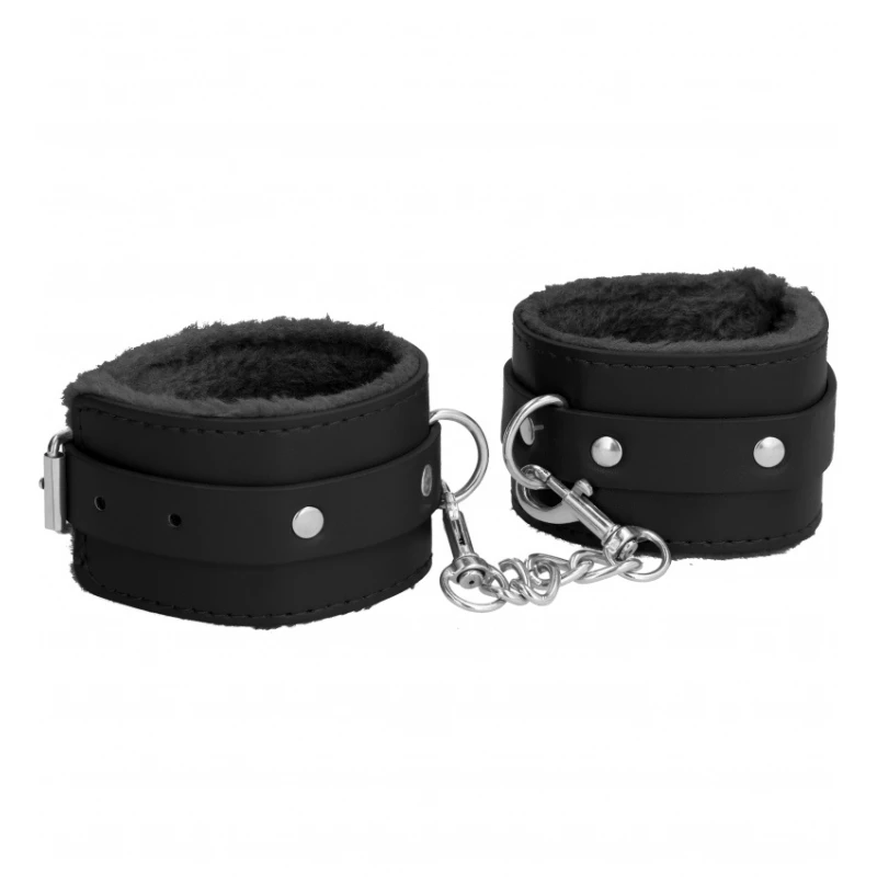 SHOTS Ouch! Plush Leather Wrist Cuffs Premium