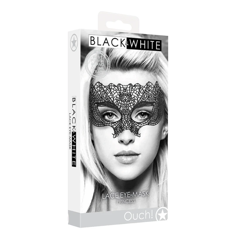 SHOTS Ouch! Black and White Princess Lace Eye Mask