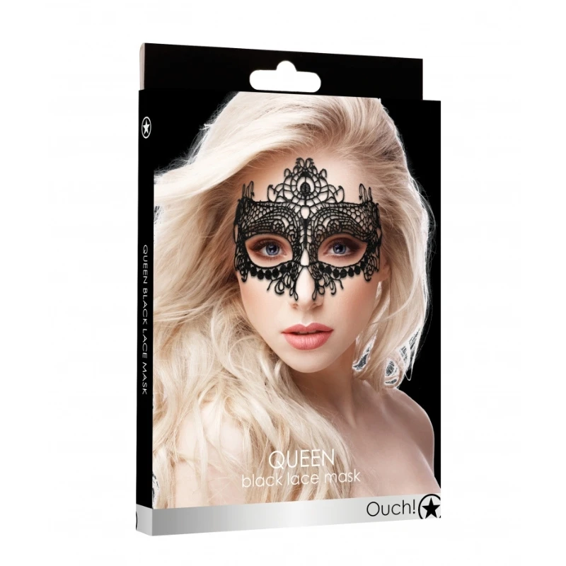 SHOTS Ouch! Queen Black Lace Mask