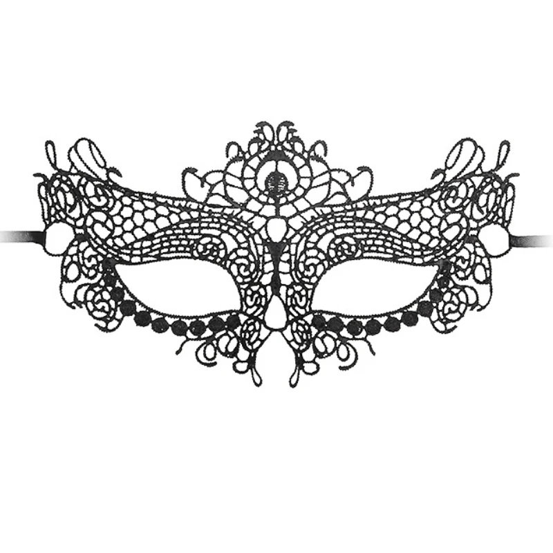 SHOTS Ouch! Black and White Queen Lace Eye Mask