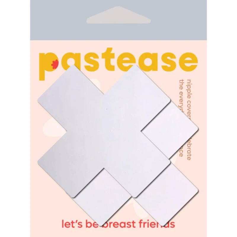 pastease Plus X: White Cross Nipple Pasties