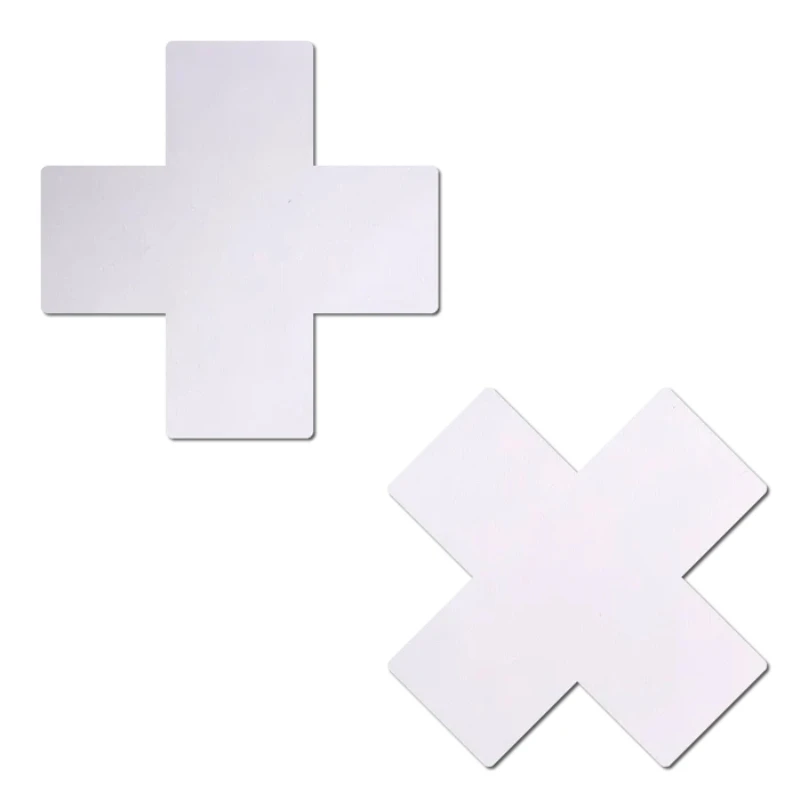 pastease Plus X: White Cross Nipple Pasties