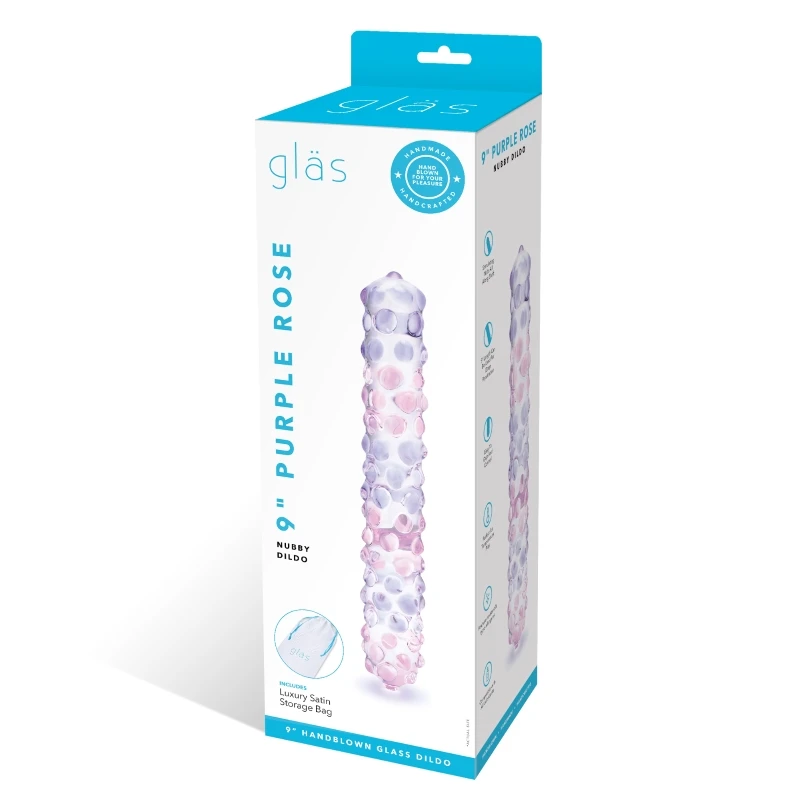 Gläs Purple Rose Nubby Dildo