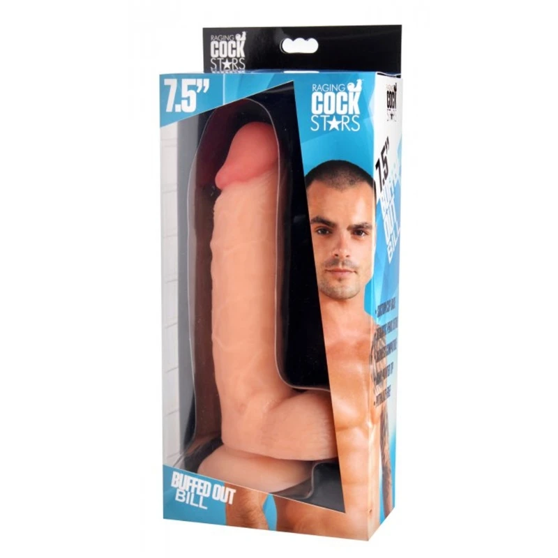 XR Brands Raging Cockstars Buffed Out Billy 7.5 Inch Realistic Dildo