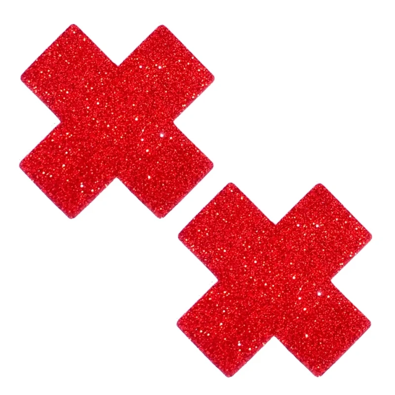 NEVA NUDE X Factor Nipple Cover Pasties Ravish Me Red Glitter