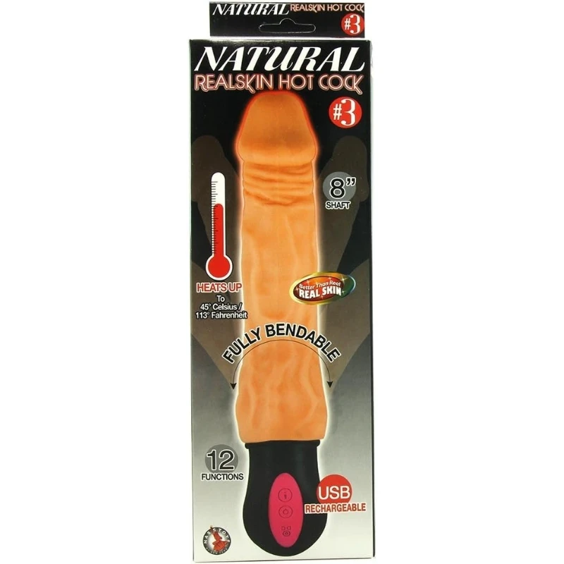 Nasstoys Natural Realskin Hot Cock 8 Inch Vibrating Dildo