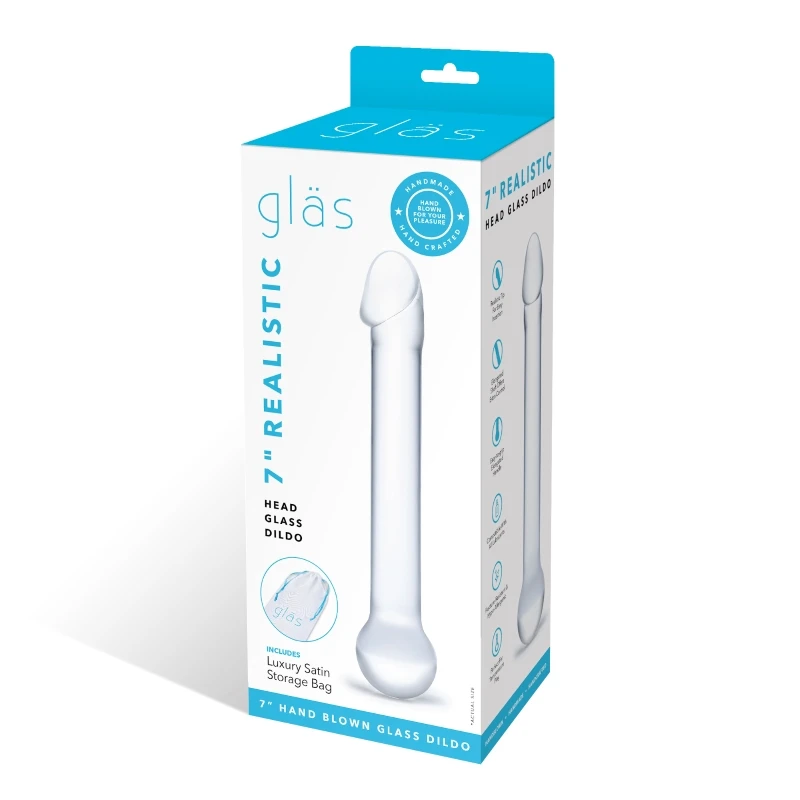 Gläs 7 Inch Realistic Head Glass Dildo