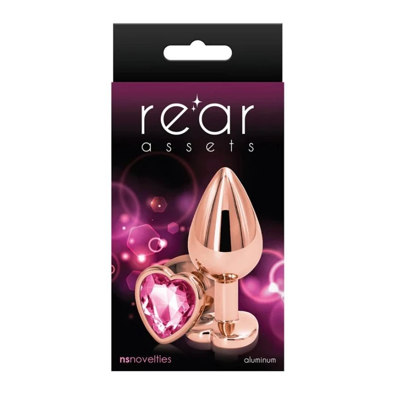 nsnovelties Rear Assets Rose Gold Heart Anal Plug