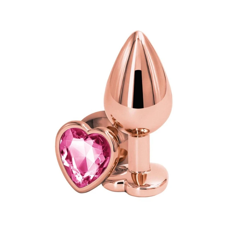 nsnovelties Rear Assets Rose Gold Heart Anal Plug