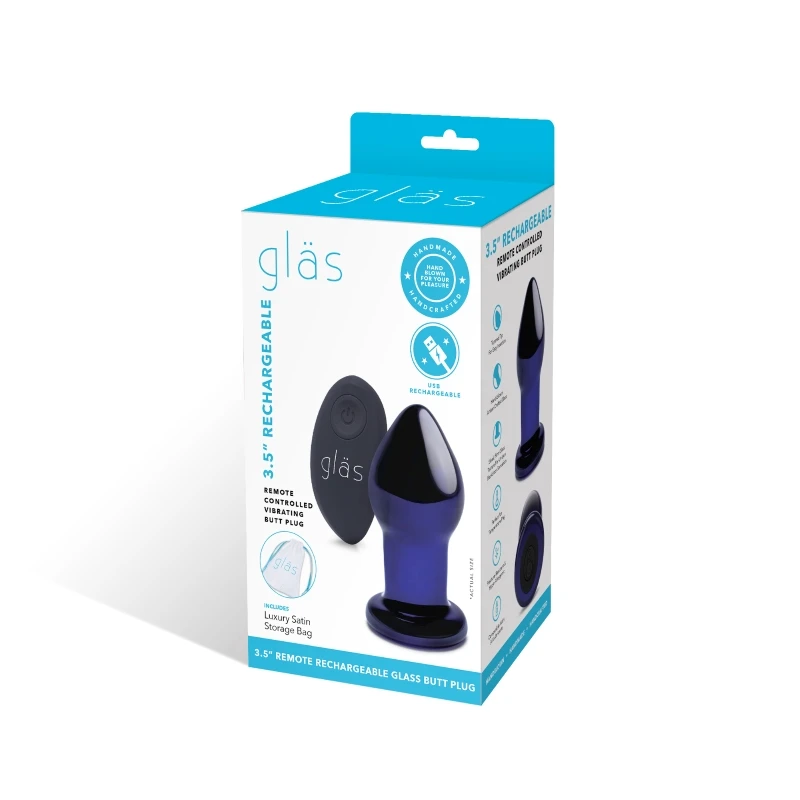 Gläs 3.5 Inch Rechargeable Remote Controlled Vibrating Butt Plug