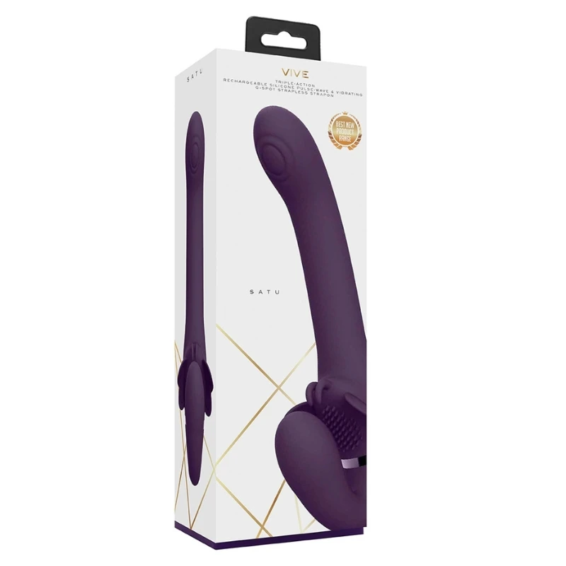 SHOTS Vive Satu Pulse-Wave and Vibrating Strapless Strap-on