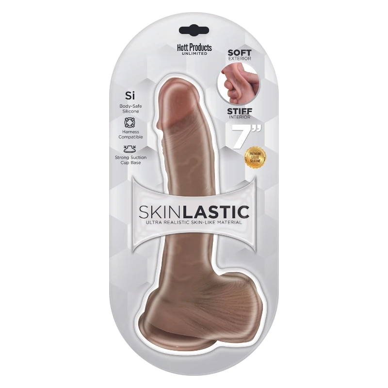 Hott Products SkinLastic Dildo With Suction Cup 7"