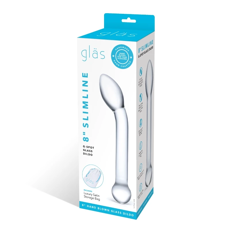 Gläs 8 Inch Slimline G-Spot Glass Dildo