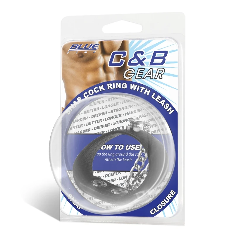 Blueline Snap Cock Ring With Leash