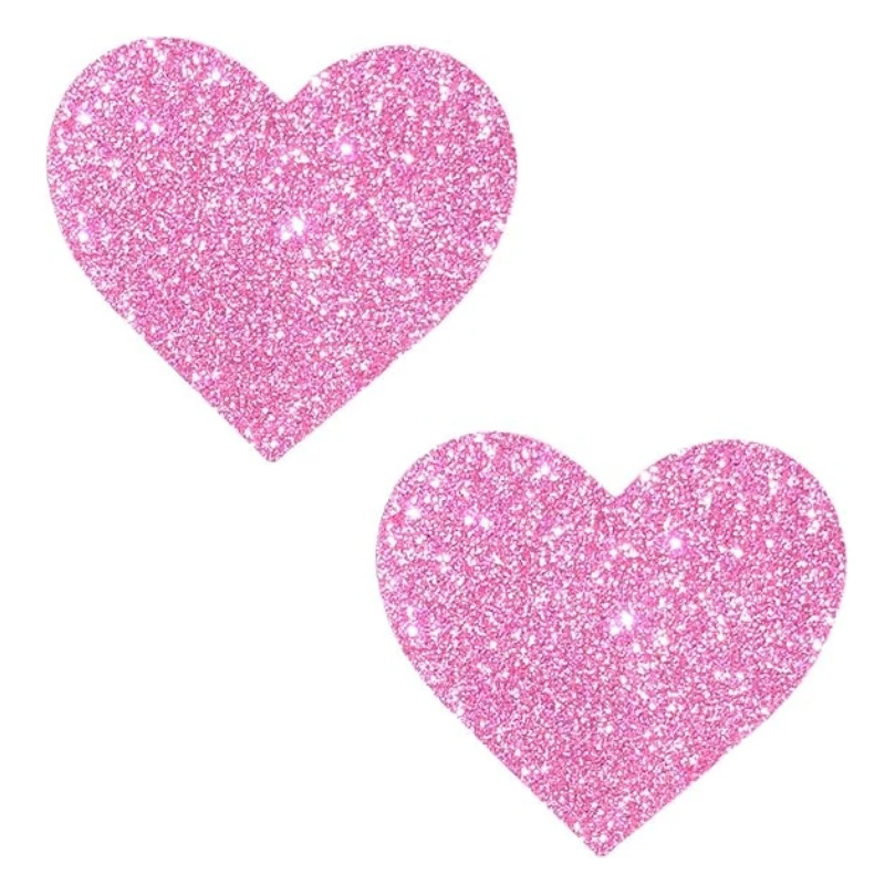 NEVA NUDE Sparkle Pony Pink Glitter I Heart U Nipple Cover Pasties