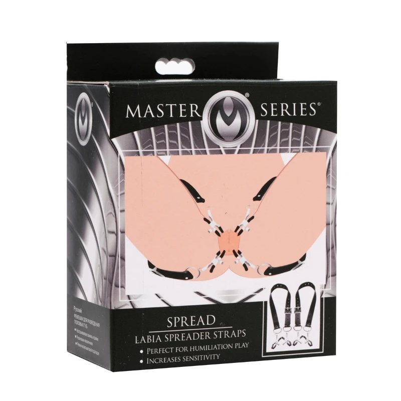 XR Brands Master Series Spread Labia Spreader Straps With Clamps