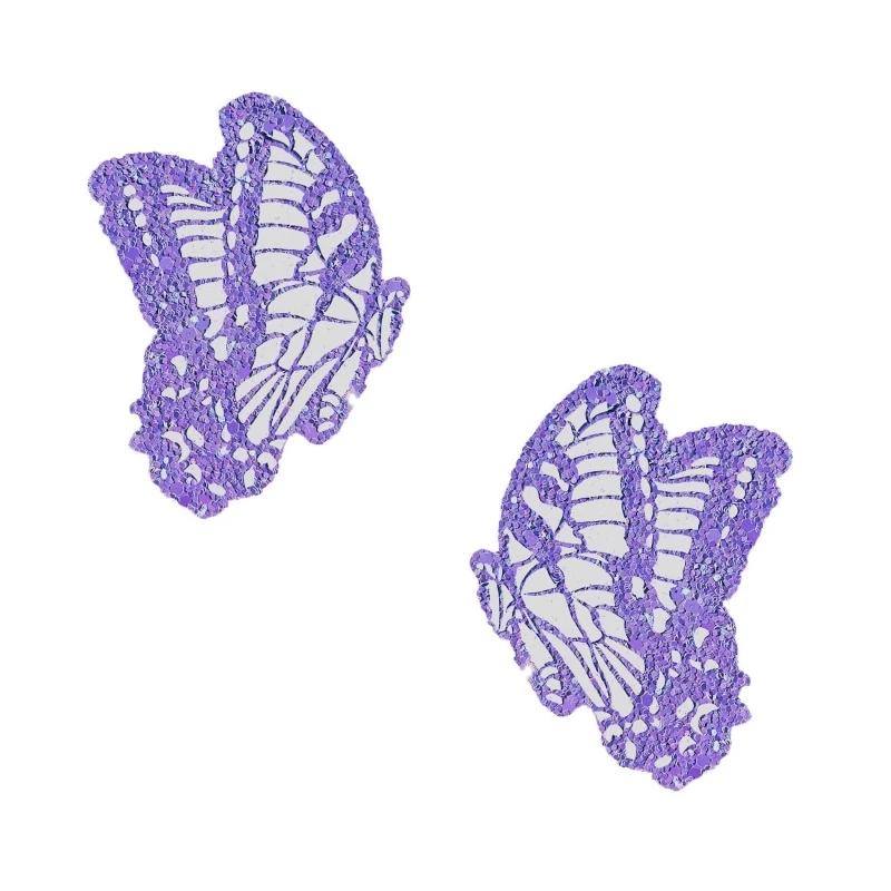 NEVA NUDE Super Sparkle Lavender Glitter Beautiful Butterfly Kisses Nipple Cover Pasties