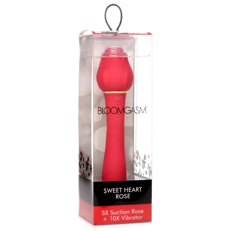 XR Brands Bloomgasm Sweet Heart Rose 5X Suction Rose and 10X Vibrator