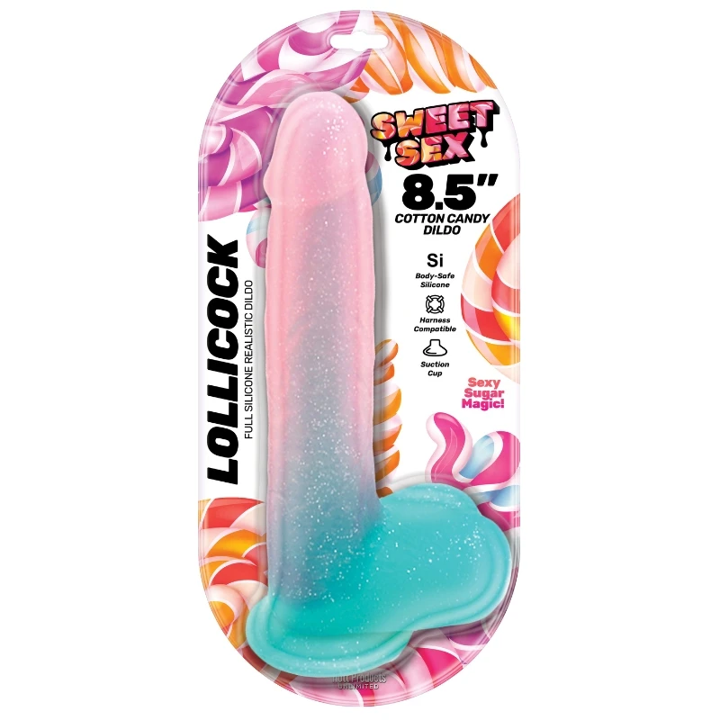 Hott Products Sweet Sex Lollicock 8.5 Inch Cotton Candy Dildo