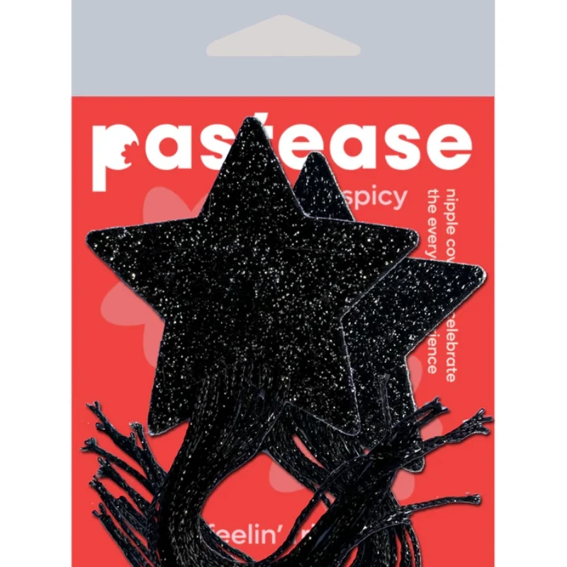 pastease Tassel Pasties: Sparkle Star Pastease With Long Fringe Nipple Pasties