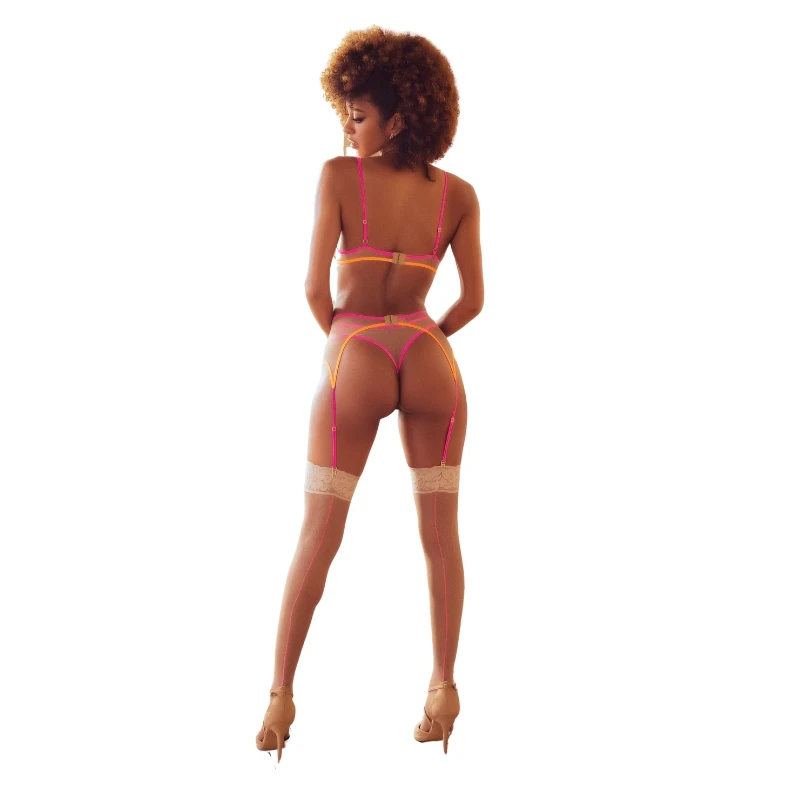 Mapalé Three Piece Lingerie Set Color Nude-Neon