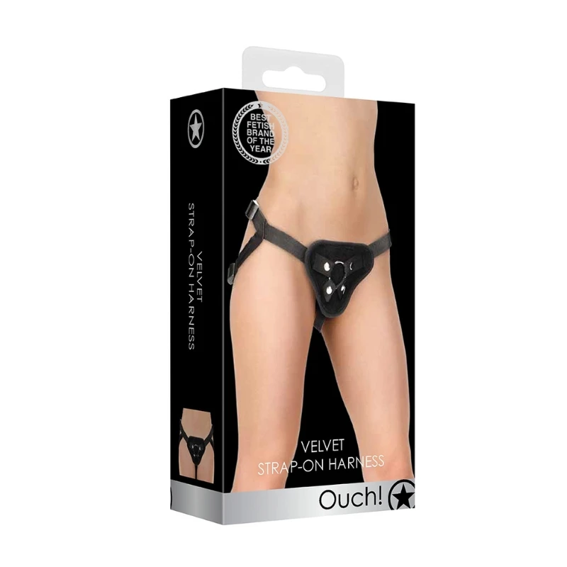 SHOTS Velvet Strap-On Harness With O-Ring